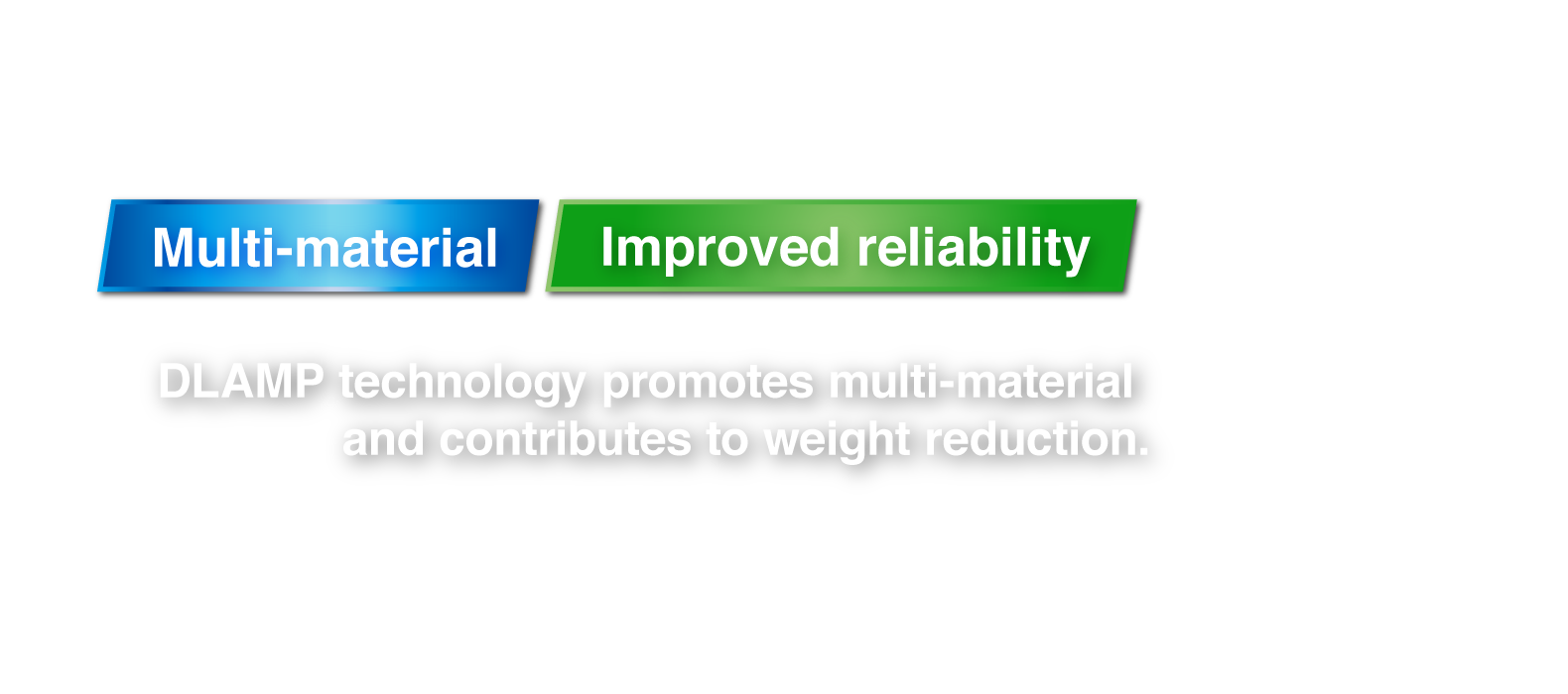 DLAMP technology promotes multi-material and contributes to weight reduction.